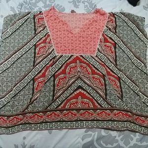 V neck poncho shirt